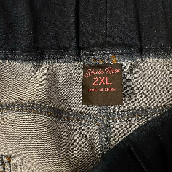 Shelia Rose Distressed Jeggings in Blue Size 2XL - Picture 5 of 6
